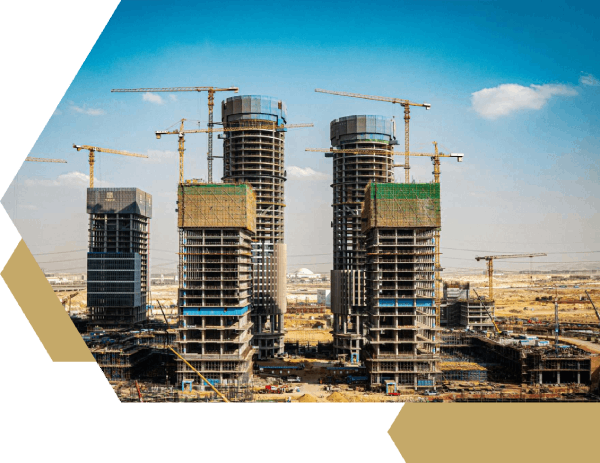 a group of tall buildings under construction